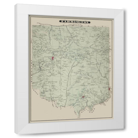 Farmington Pennsylvania Landowner - Caldwell 1877 White Modern Wood Framed Art Print by Caldwell