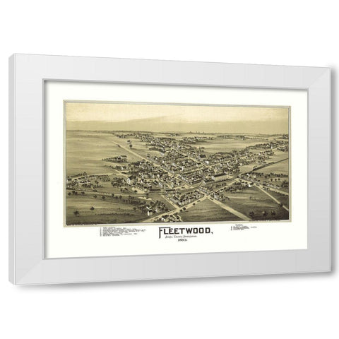 Fleetwood Pennsylvania - Fowler 1893 White Modern Wood Framed Art Print by Fowler