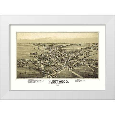 Fleetwood Pennsylvania - Fowler 1893 White Modern Wood Framed Art Print by Fowler