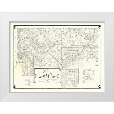 Forest County Pennsylvania - Whittekin 1895 White Modern Wood Framed Art Print by Whittekin