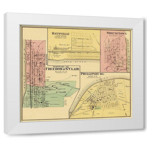 Freedom, Saint Clair Pennsylvania Landowner White Modern Wood Framed Art Print by Hayes