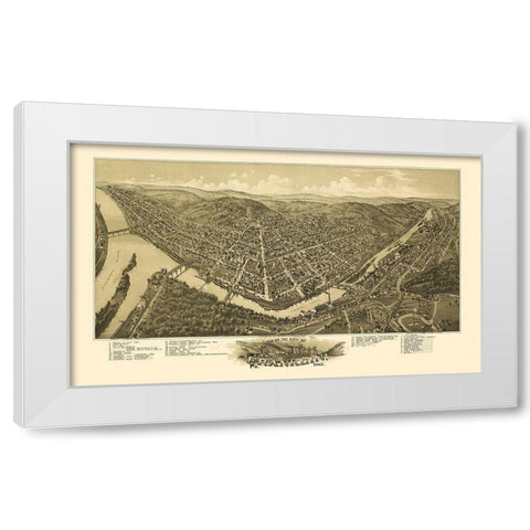 Franklin Pennsylvania - Fowler 1901 White Modern Wood Framed Art Print by Fowler
