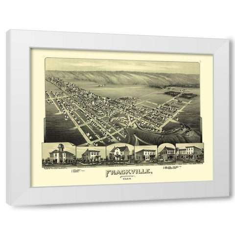 Frackville Pennsylvania - Fowler 1889 White Modern Wood Framed Art Print by Fowler