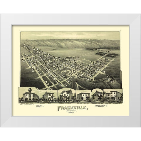 Frackville Pennsylvania - Fowler 1889 White Modern Wood Framed Art Print by Fowler