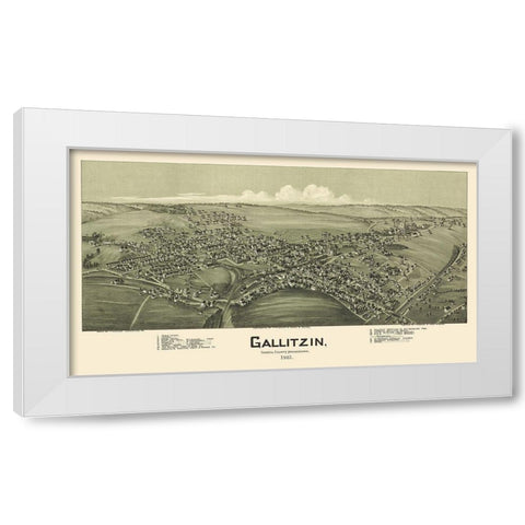 Gallitzin Pennsylvania - Fowler 1901 White Modern Wood Framed Art Print by Fowler