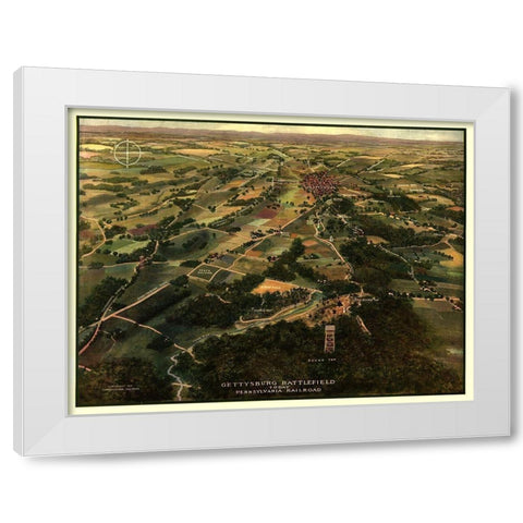 Gettysburg Region Pennsylvania -1913 White Modern Wood Framed Art Print by Unknown