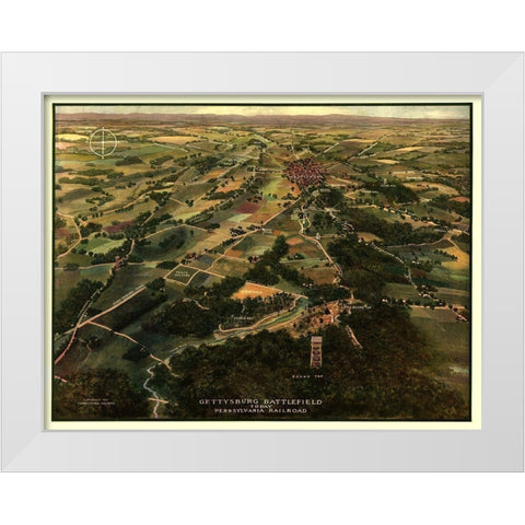 Gettysburg Region Pennsylvania -1913 White Modern Wood Framed Art Print by Unknown