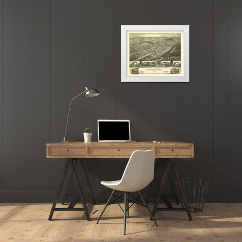 Girardville Pennsylvania - Fowler 1889 White Modern Wood Framed Art Print by Fowler