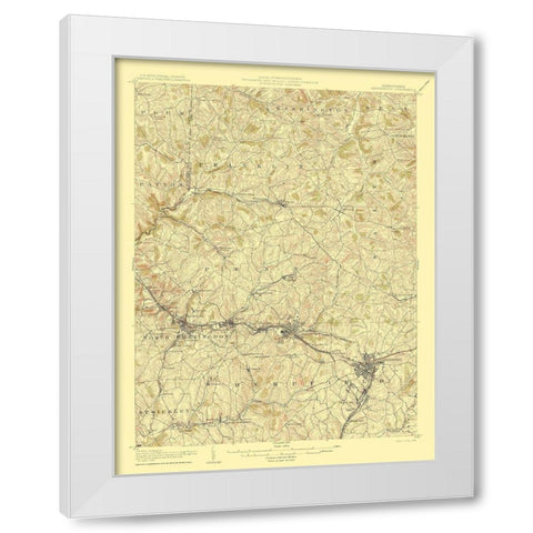 Greensburg Pennsylvania Quad - USGS 1906 White Modern Wood Framed Art Print by USGS