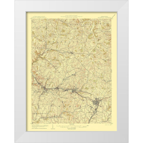 Greensburg Pennsylvania Quad - USGS 1906 White Modern Wood Framed Art Print by USGS