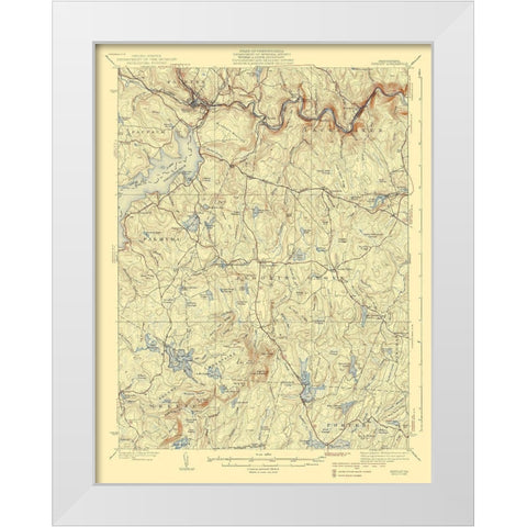 Hawley Pennsylvania Quad - USGS 1938 White Modern Wood Framed Art Print by USGS
