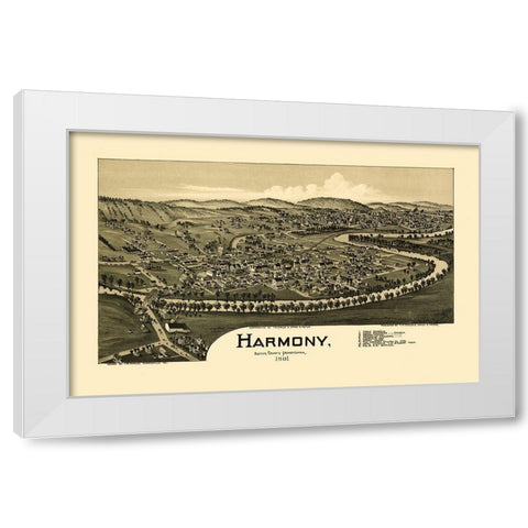 Harmony Pennsylvania - Fowler 1901 White Modern Wood Framed Art Print by Fowler