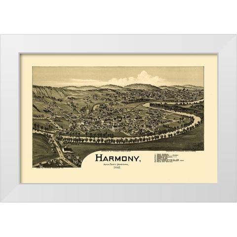 Harmony Pennsylvania - Fowler 1901 White Modern Wood Framed Art Print by Fowler