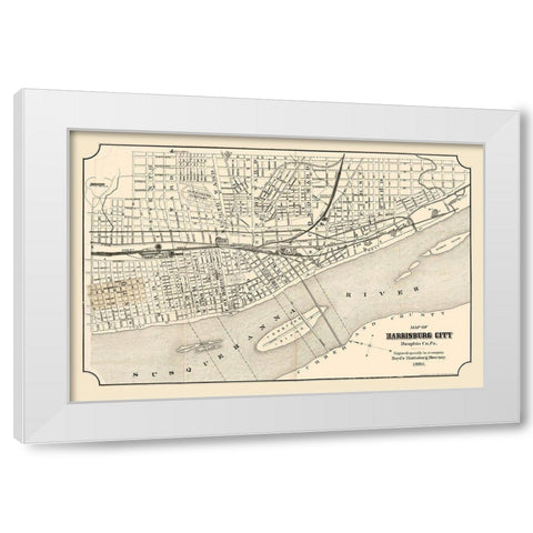 Harrisburg Pennsylvania - Boyd 1880 White Modern Wood Framed Art Print by Boyd