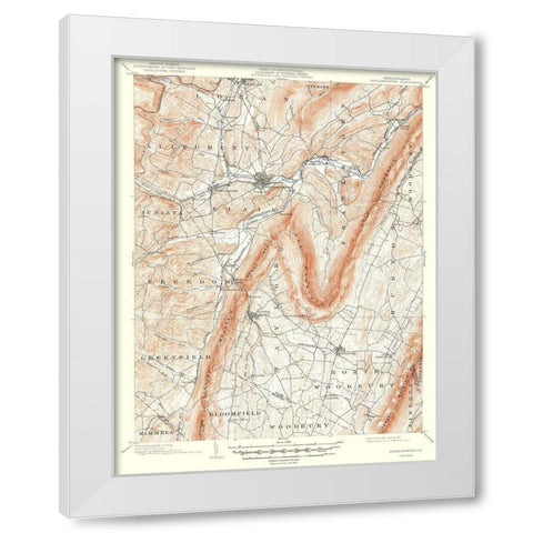 Hollidaysburg Pennsylvania Quad - USGS 1903 White Modern Wood Framed Art Print by USGS