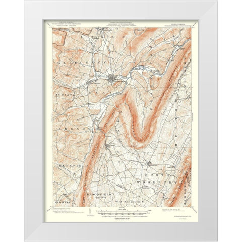 Hollidaysburg Pennsylvania Quad - USGS 1903 White Modern Wood Framed Art Print by USGS