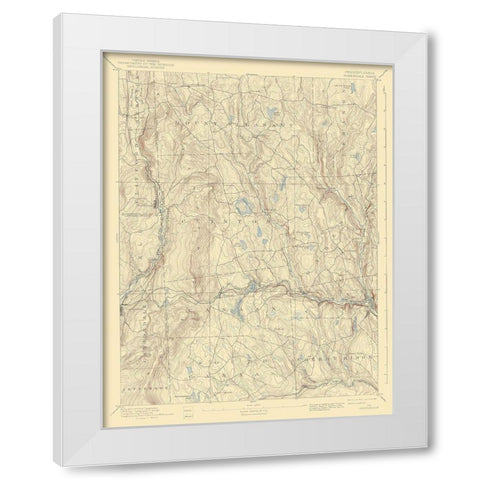 Honesdale Pennsylvania Quad - USGS 1892 White Modern Wood Framed Art Print by USGS
