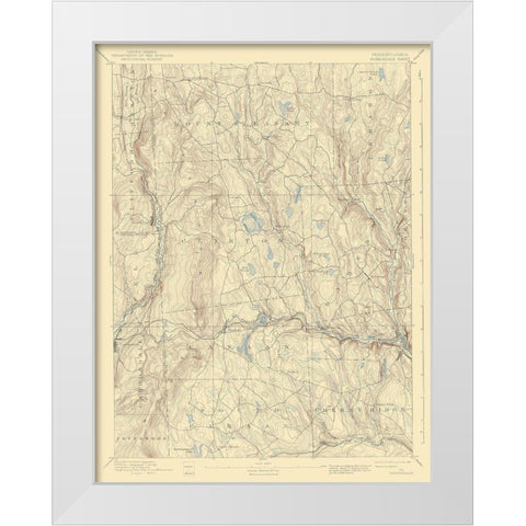 Honesdale Pennsylvania Quad - USGS 1892 White Modern Wood Framed Art Print by USGS