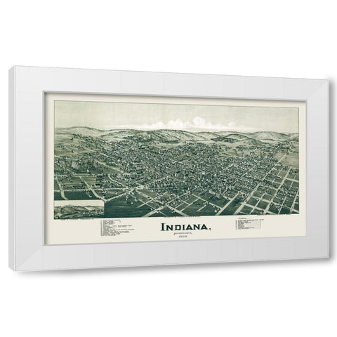 Indiana Pennsylvania - Fowler 1900 White Modern Wood Framed Art Print by Fowler