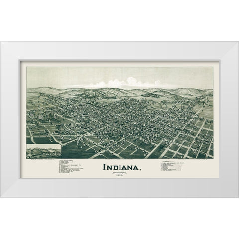 Indiana Pennsylvania - Fowler 1900 White Modern Wood Framed Art Print by Fowler