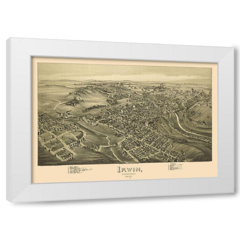 Irwin Pennsylvania - Fowler 1897 White Modern Wood Framed Art Print by Fowler