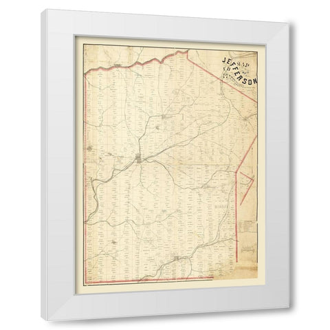 Jefferson County Pennsylvania - Gillespie 1857 White Modern Wood Framed Art Print by Gillespie