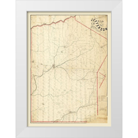 Jefferson County Pennsylvania - Gillespie 1857 White Modern Wood Framed Art Print by Gillespie