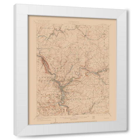 Johnstown Pennsylvania Quad - USGS 1907 White Modern Wood Framed Art Print by USGS