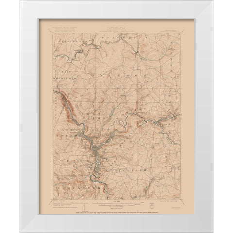 Johnstown Pennsylvania Quad - USGS 1907 White Modern Wood Framed Art Print by USGS