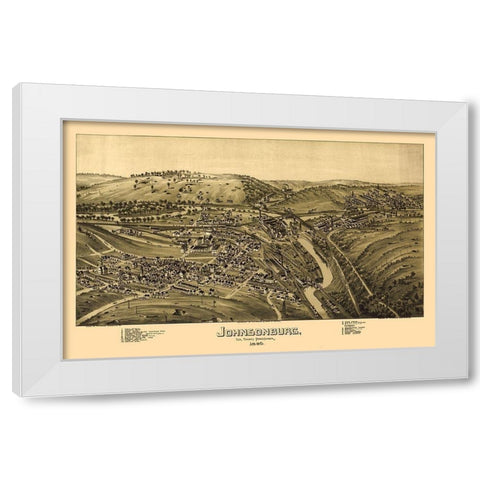 Johnsonburg Pennsylvania - Fowler 1895 White Modern Wood Framed Art Print by Fowler