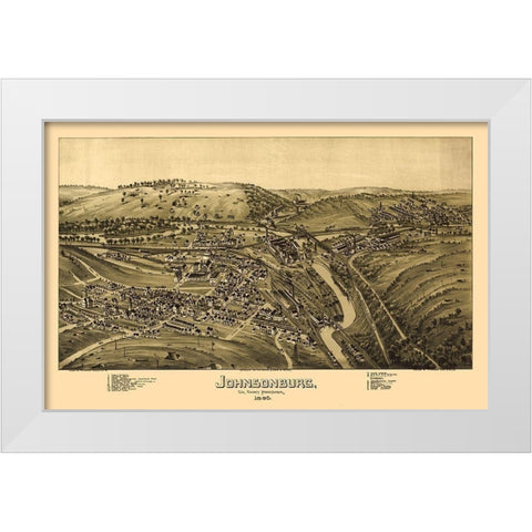 Johnsonburg Pennsylvania - Fowler 1895 White Modern Wood Framed Art Print by Fowler