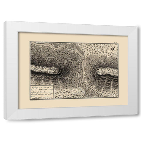 Juniata River Branch, Pennsylvania - Collot 1796 White Modern Wood Framed Art Print by Collot