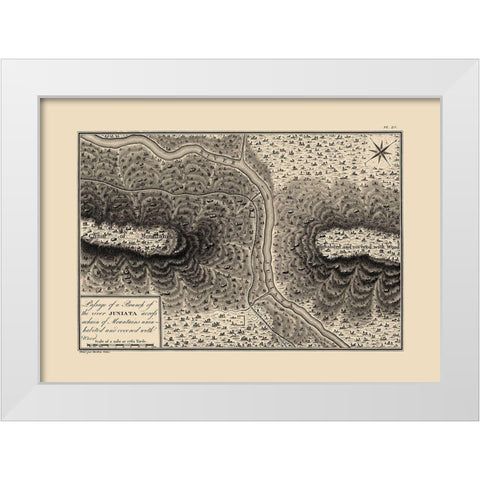 Juniata River Branch, Pennsylvania - Collot 1796 White Modern Wood Framed Art Print by Collot
