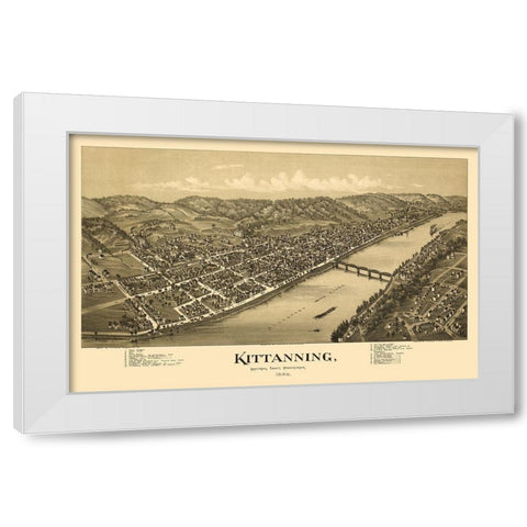 Kittanning Pennsylvania - Fowler 1896 White Modern Wood Framed Art Print by Fowler