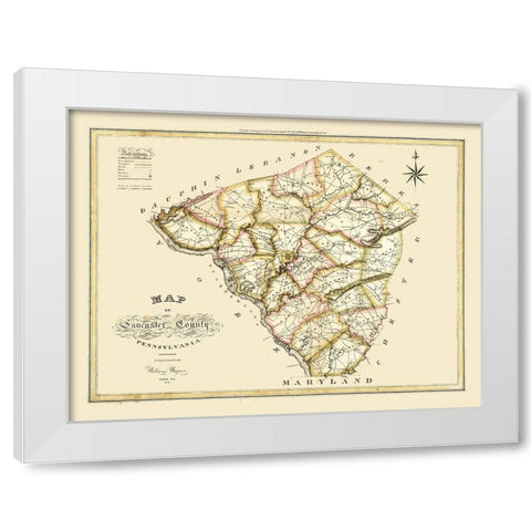 Lancaster County Pennsylvania - Wagner 1821 White Modern Wood Framed Art Print by Wagner