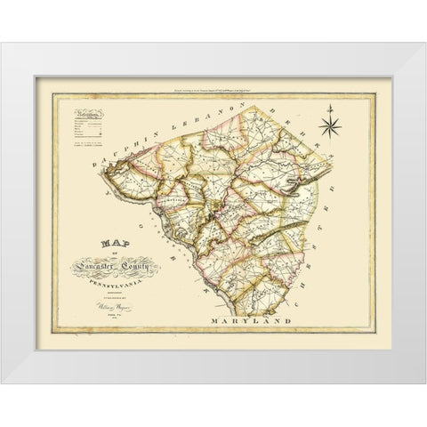 Lancaster County Pennsylvania - Wagner 1821 White Modern Wood Framed Art Print by Wagner