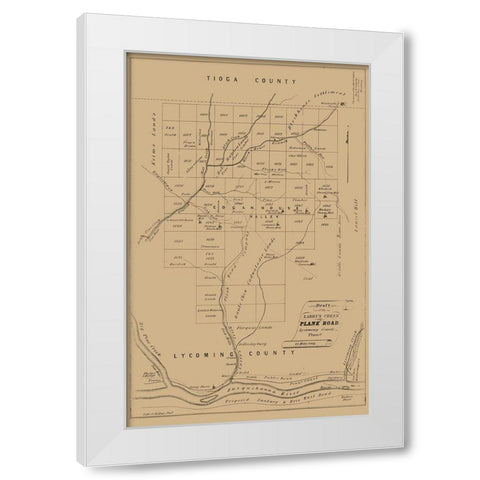 Lycoming County Pennsylvania - Kollner 1855 White Modern Wood Framed Art Print by Kollner