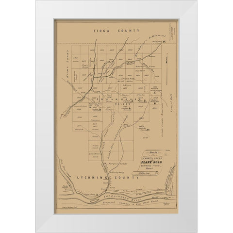 Lycoming County Pennsylvania - Kollner 1855 White Modern Wood Framed Art Print by Kollner