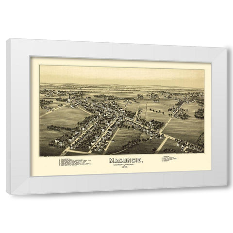 Macungie Pennsylvania - Fowler 1893 White Modern Wood Framed Art Print by Fowler