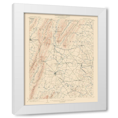 Mercersburg Pennsylvania Quad - USGS 1902 White Modern Wood Framed Art Print by USGS