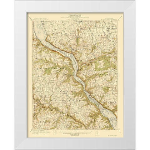 Mccalls Ferry Pennsylvania Quad - USGS 1912 White Modern Wood Framed Art Print by USGS