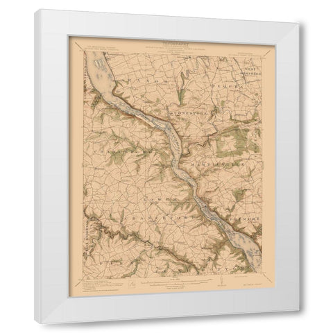 McCalls Ferry Pennsylvania Quad - USGS 1954 White Modern Wood Framed Art Print by USGS