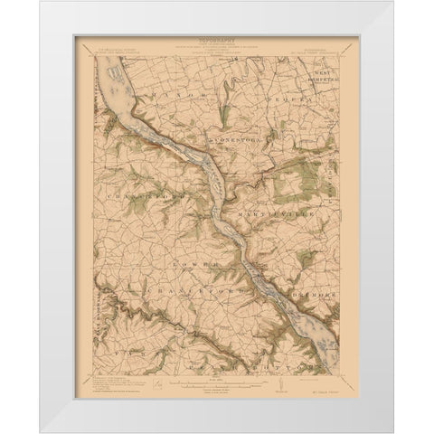 McCalls Ferry Pennsylvania Quad - USGS 1954 White Modern Wood Framed Art Print by USGS
