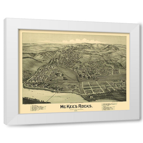 McKees Rocks Pennsylvania - Fowler 1901 White Modern Wood Framed Art Print by Fowler