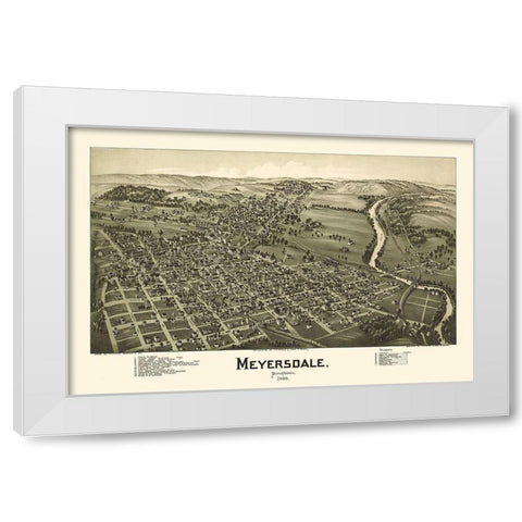 Meyersdale Pennsylvania - Fowler 1900 White Modern Wood Framed Art Print by Fowler