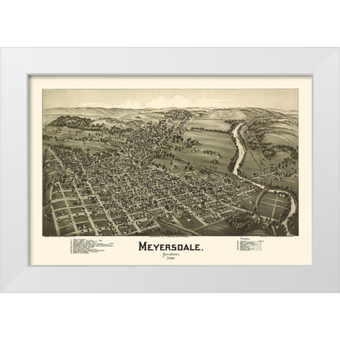 Meyersdale Pennsylvania - Fowler 1900 White Modern Wood Framed Art Print by Fowler