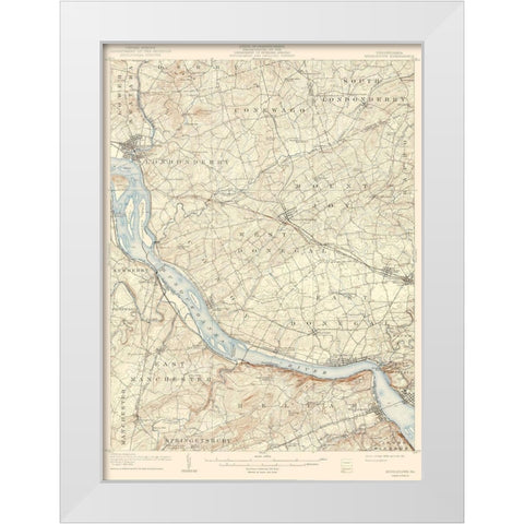 Middletown Pennsylvania Quad - USGS 1908 White Modern Wood Framed Art Print by USGS