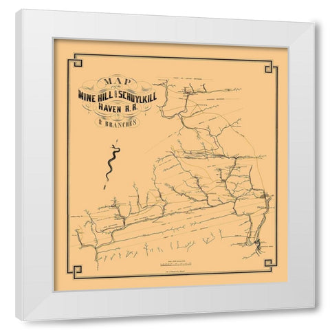 Mine Hill and Schuylkill Haven Railroad 1857 White Modern Wood Framed Art Print by Duval
