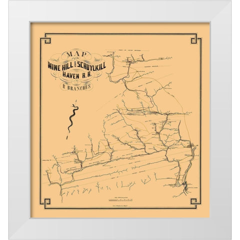 Mine Hill and Schuylkill Haven Railroad 1857 White Modern Wood Framed Art Print by Duval