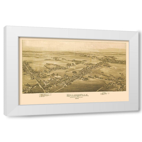 Millersville Pennsylvania - Fowler 1894 White Modern Wood Framed Art Print by Fowler